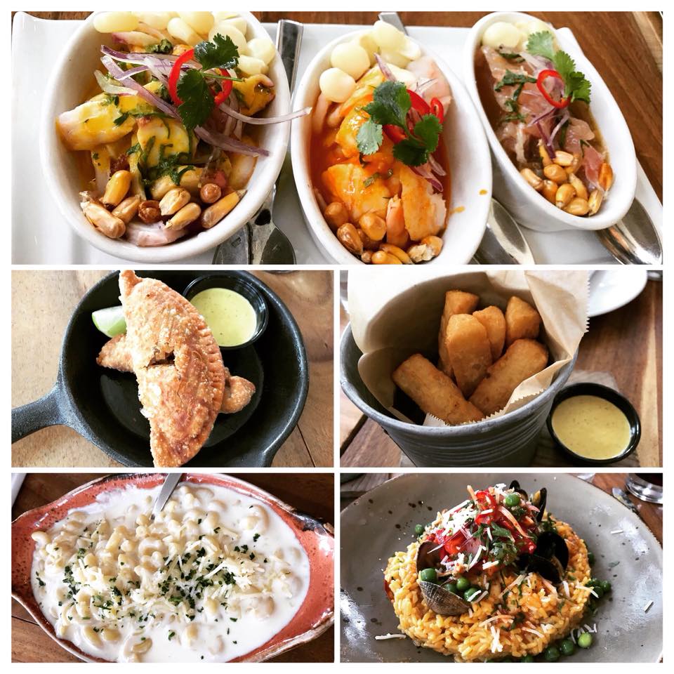 Ceviche, empandas, yuca fries, mac &amp; cheese, and arroz con mariscos from Limon Rotisserie (Burlingame)